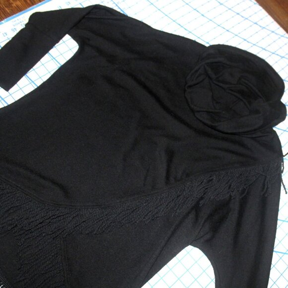 Avon / Studio 1886 Charcoal Gray Fringed Tunic Sweater, Small, NWOT - Picture 8 of 10